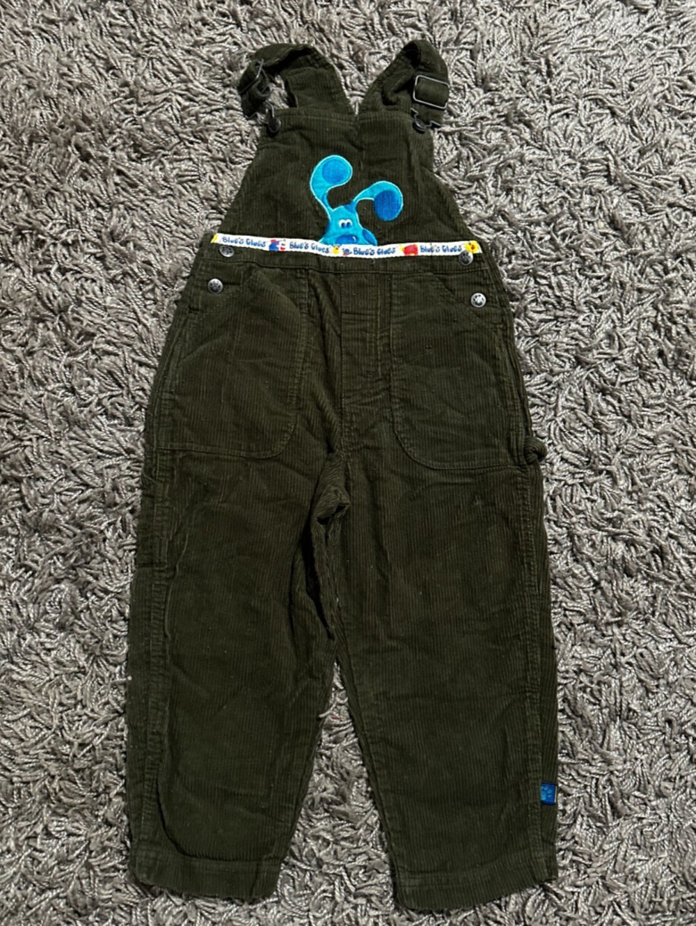 Vintage Blue's Clues Overalls Green Corduroy 1999 Size 4T